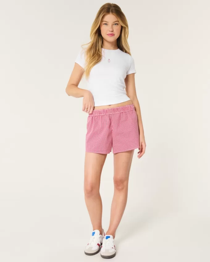 Ribbed Longer-Length Milkshake Graphic Baby Tee,Ribbed Longer-Length Milkshake Graphic Baby Tee