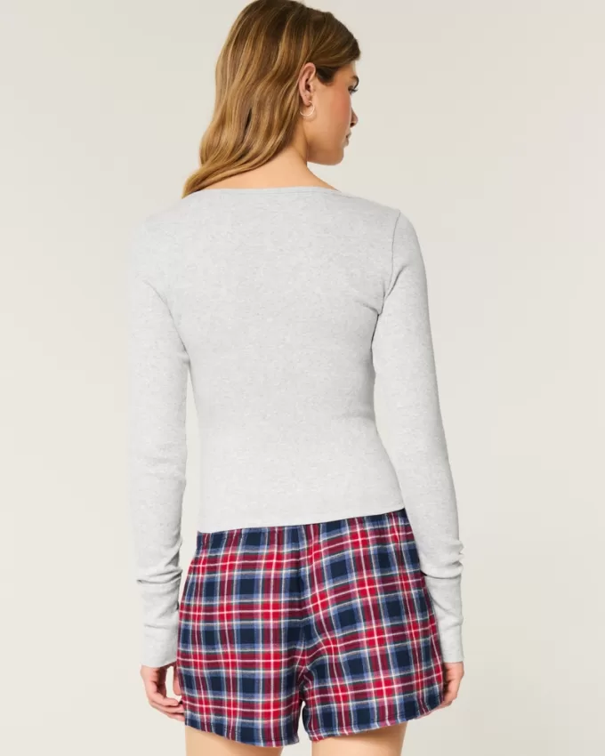 Ribbed Los Angeles Graphic Henley,Ribbed Los Angeles Graphic Henley