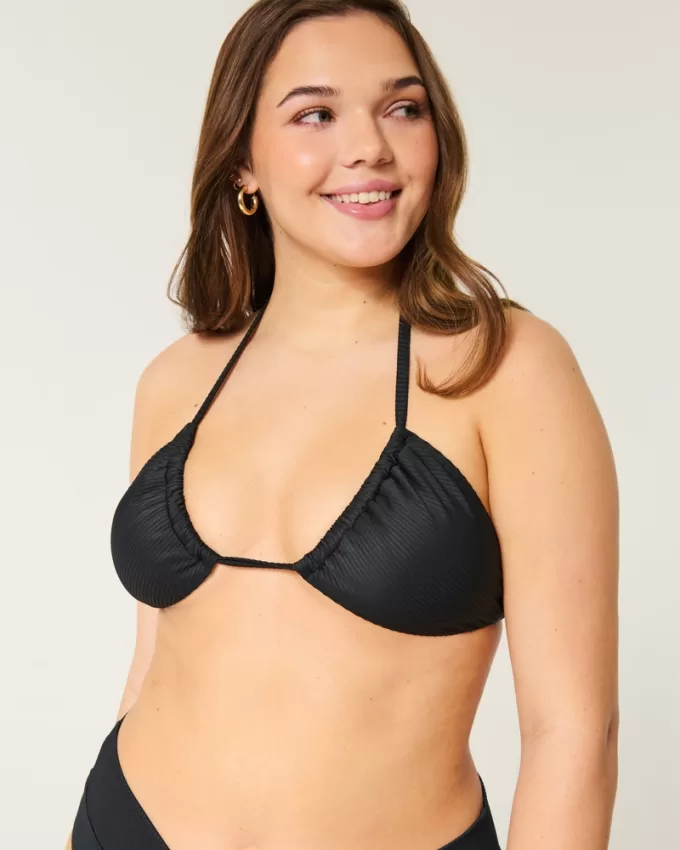 Ribbed Multi-Way Triangle Bikini Top,Ribbed Multi-Way Triangle Bikini Top