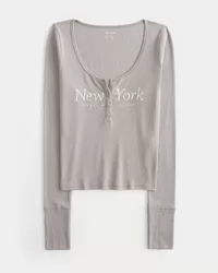 Ribbed New York Graphic Henley,Ribbed New York Graphic Henley