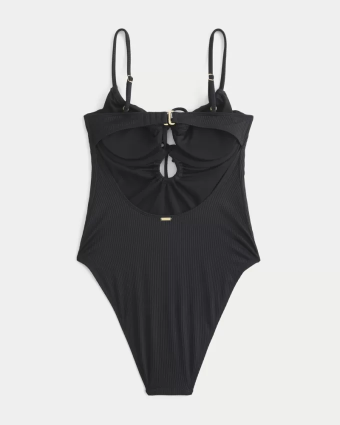 Ribbed One-Piece Swimsuit,Ribbed One-Piece Swimsuit
