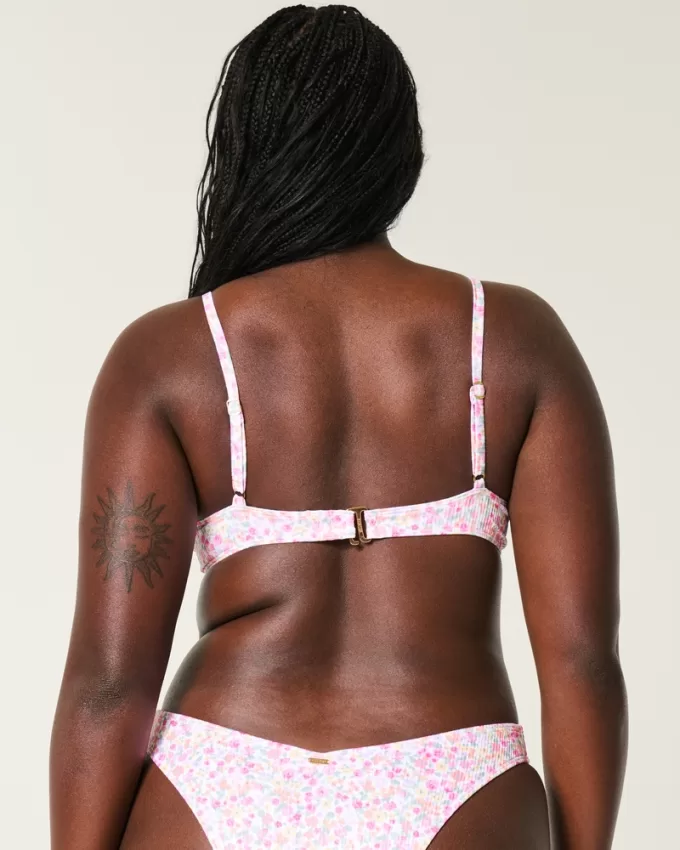 Ribbed Plunge Underwire Bikini Top,Ribbed Plunge Underwire Bikini Top