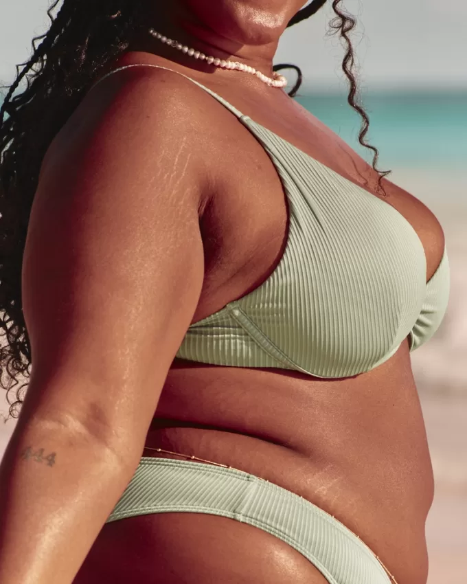 Ribbed Plunge Underwire Bikini Top,Ribbed Plunge Underwire Bikini Top