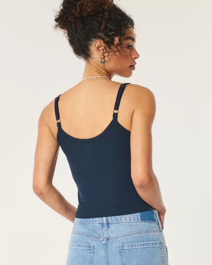 Ribbed Scoop Cami,Ribbed Scoop Cami