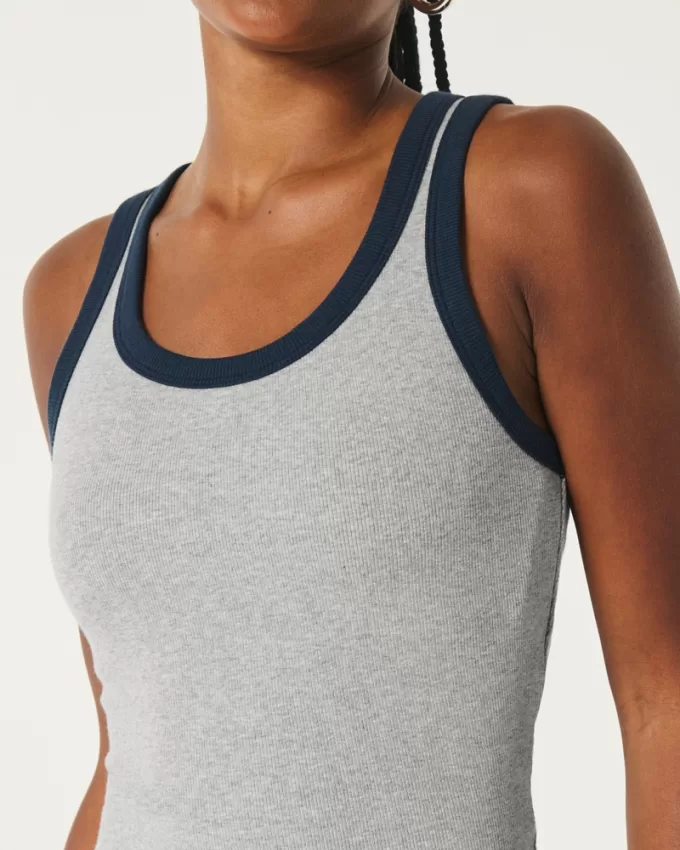 Ribbed Scoop Tank,Ribbed Scoop Tank