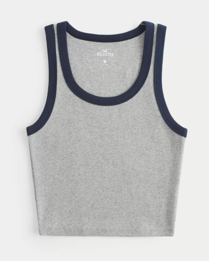 Ribbed Scoop Tank,Ribbed Scoop Tank