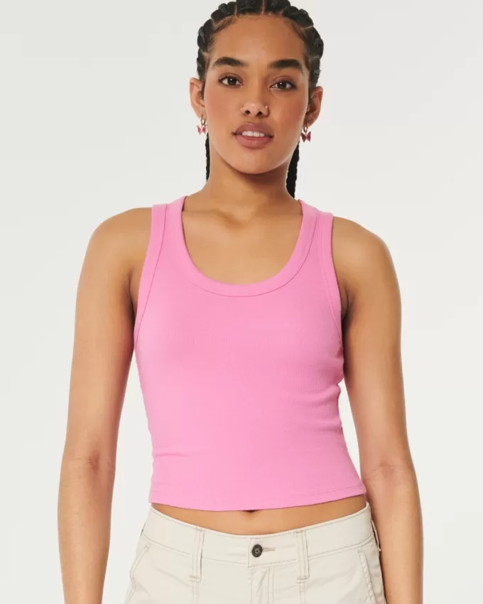 Ribbed Scoop Tank,Ribbed Scoop Tank