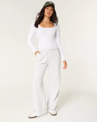 Ribbed Seamless Fabric Square-Neck Bodysuit,Ribbed Seamless Fabric Square-Neck Bodysuit