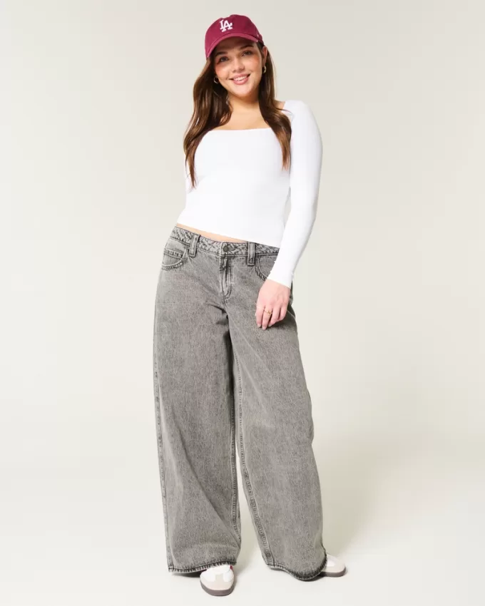 Ribbed Seamless Fabric Square-Neck Top,Ribbed Seamless Fabric Square-Neck Top