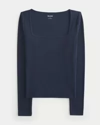 Ribbed Seamless Fabric Square-Neck Top,Ribbed Seamless Fabric Square-Neck Top