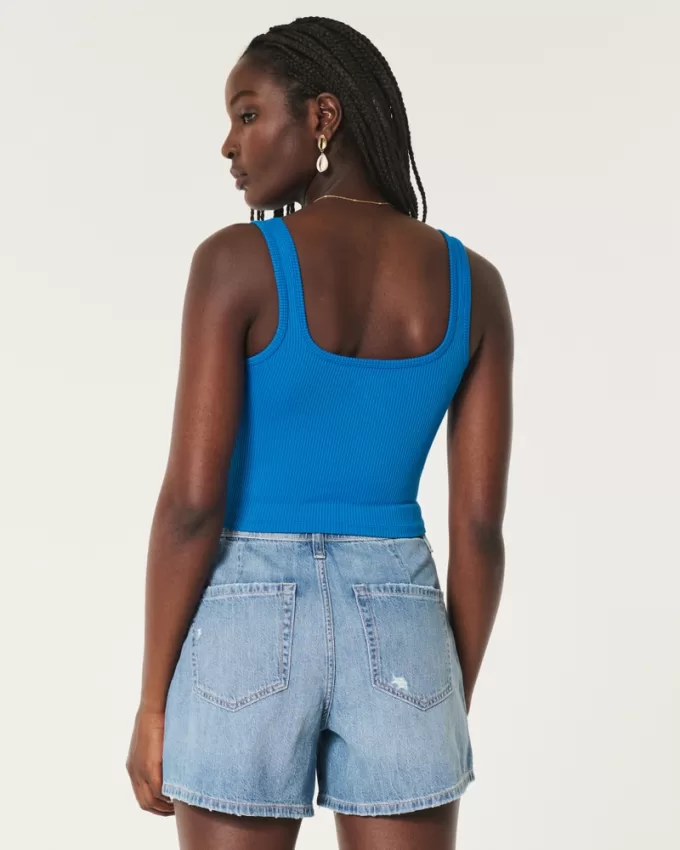 Ribbed Seamless Fabric Tank,Ribbed Seamless Fabric Tank