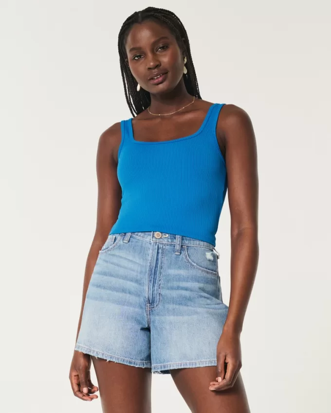 Ribbed Seamless Fabric Tank,Ribbed Seamless Fabric Tank