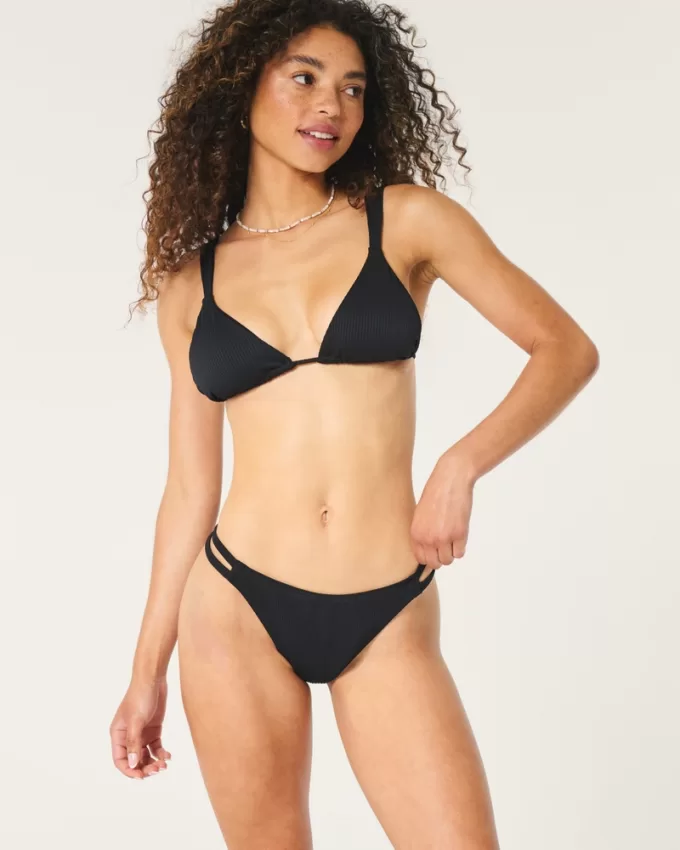 Ribbed Strappy High-Leg Cheekiest Bikini Bottom,Ribbed Strappy High-Leg Cheekiest Bikini Bottom