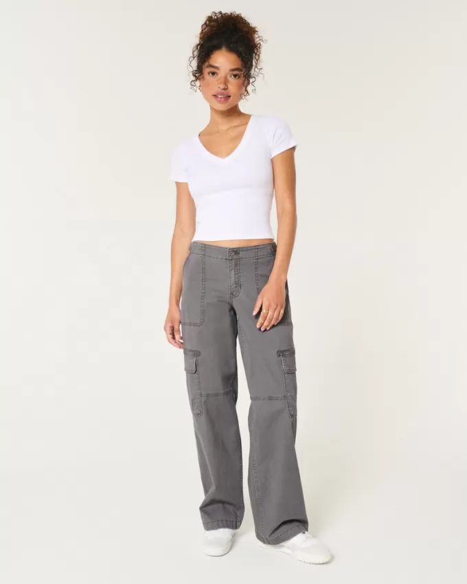 Ribbed V-Neck Top,Ribbed V-Neck Top