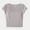 Seamed Square-Neck T-Shirt,Seamed Square-Neck T-Shirt