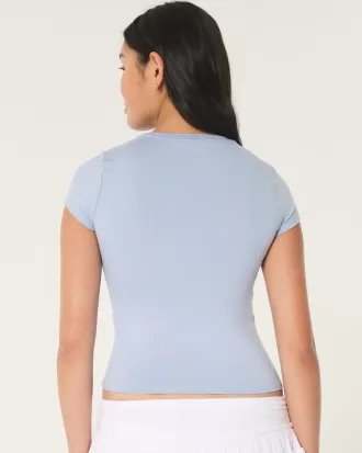 Seamless Fabric Longline Crew Baby Tee,Seamless Fabric Longline Crew Baby Tee