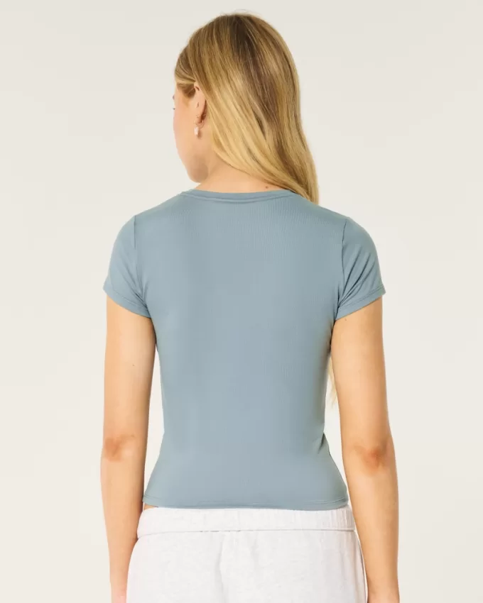 Seamless Fabric Longline Crew Baby Tee,Seamless Fabric Longline Crew Baby Tee