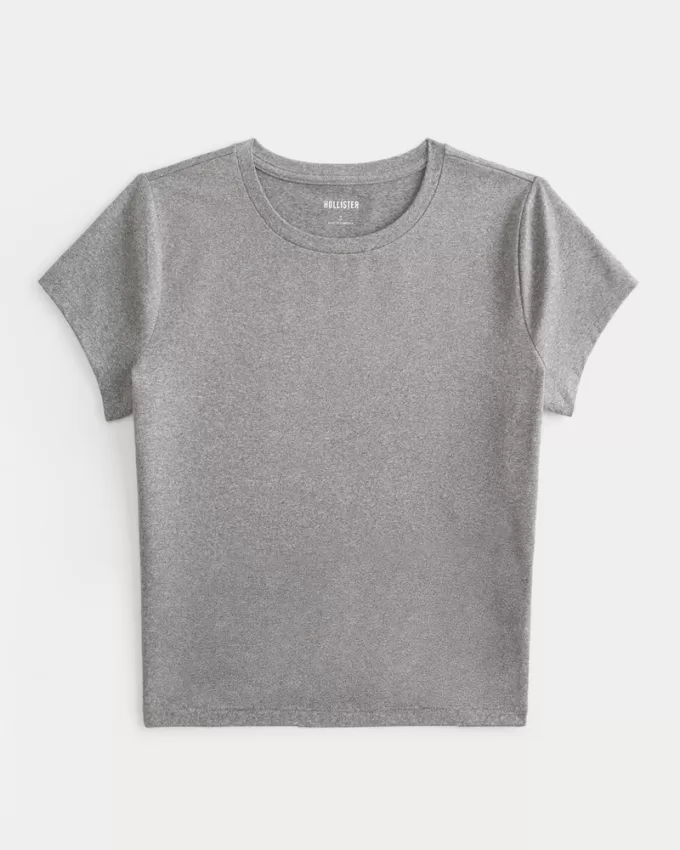 Seamless Fabric Longline Crew Baby Tee,Seamless Fabric Longline Crew Baby Tee