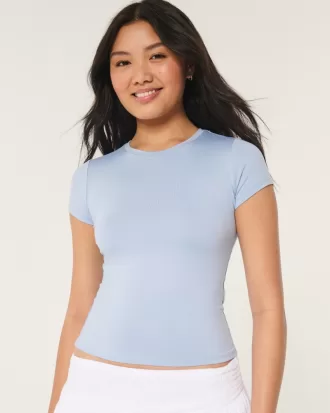 Seamless Fabric Longline Crew Baby Tee,Seamless Fabric Longline Crew Baby Tee