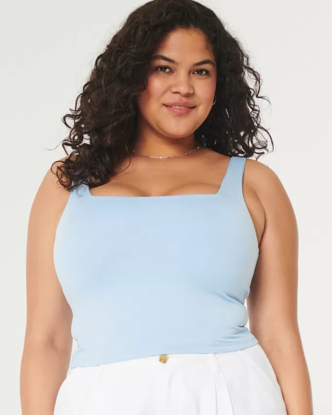 Seamless Fabric Square-Neck Tank,Seamless Fabric Square-Neck Tank