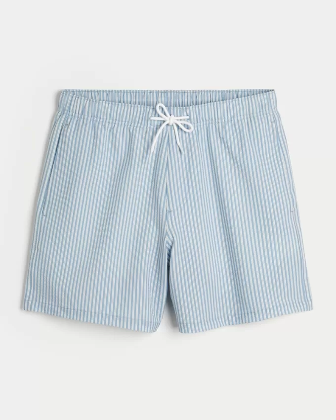 Seersucker Guard Swim Trunks 6″,Seersucker Guard Swim Trunks 6″