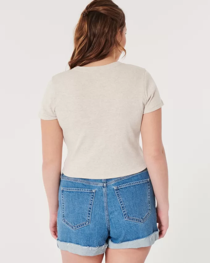 Short-Sleeve Crew Baby Tee,Short-Sleeve Crew Baby Tee