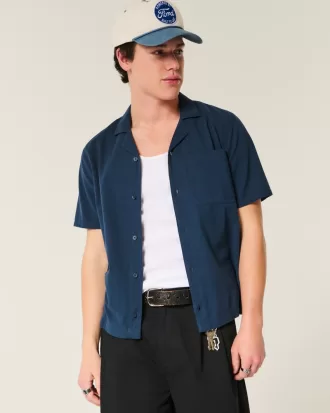 Short-Sleeve Seersucker Pocket Shirt,Short-Sleeve Seersucker Pocket Shirt