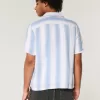 Short-Sleeve Textural Stripe Shirt,Short-Sleeve Textural Stripe Shirt