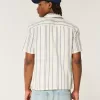 Short-Sleeve Textural Stripe Shirt,Short-Sleeve Textural Stripe Shirt