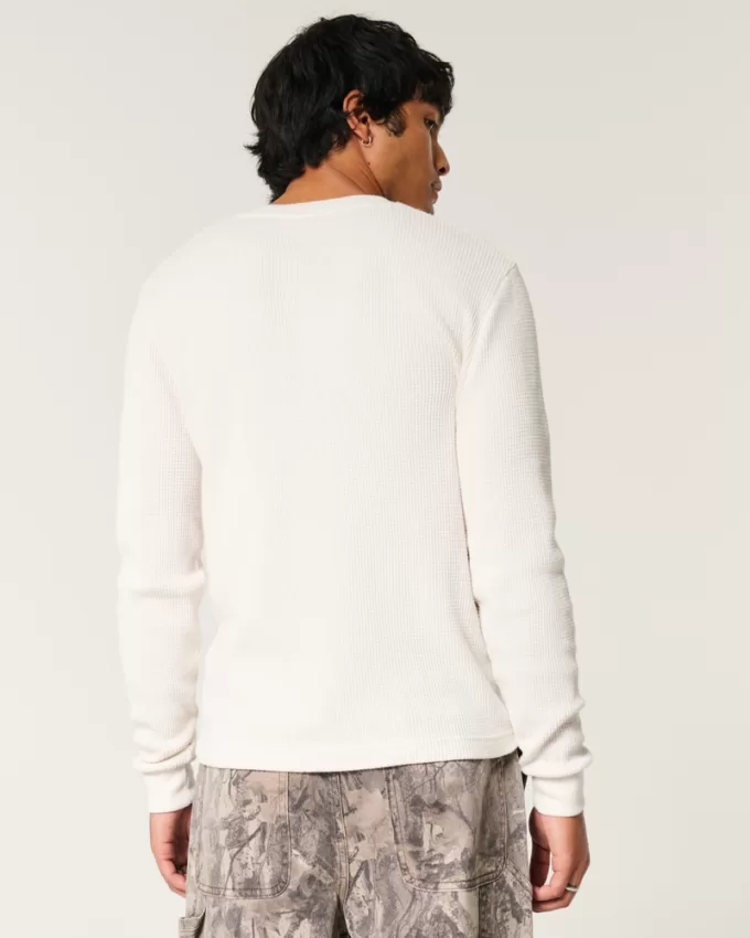 Shrunken Long-Sleeve Waffle Crew T-Shirt,Shrunken Long-Sleeve Waffle Crew T-Shirt