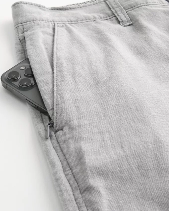 Slim Straight Stretch Linen-Blend Pants,Slim Straight Stretch Linen-Blend Pants