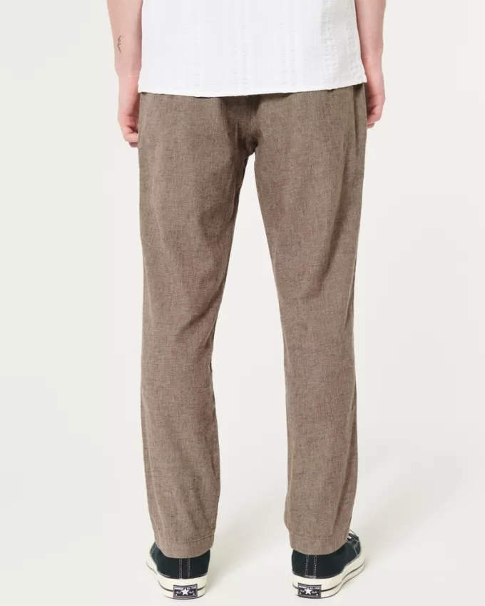 Slim Straight Stretch Linen-Blend Pants,Slim Straight Stretch Linen-Blend Pants