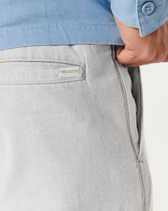 Slim Straight Stretch Linen-Blend Pants,Slim Straight Stretch Linen-Blend Pants