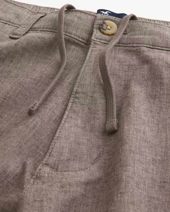 Slim Straight Stretch Linen-Blend Pants,Slim Straight Stretch Linen-Blend Pants