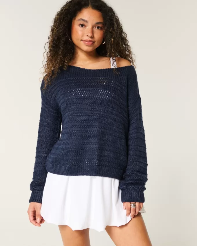 Slouchy Off-the-Shoulder Sweater,Slouchy Off-the-Shoulder Sweater