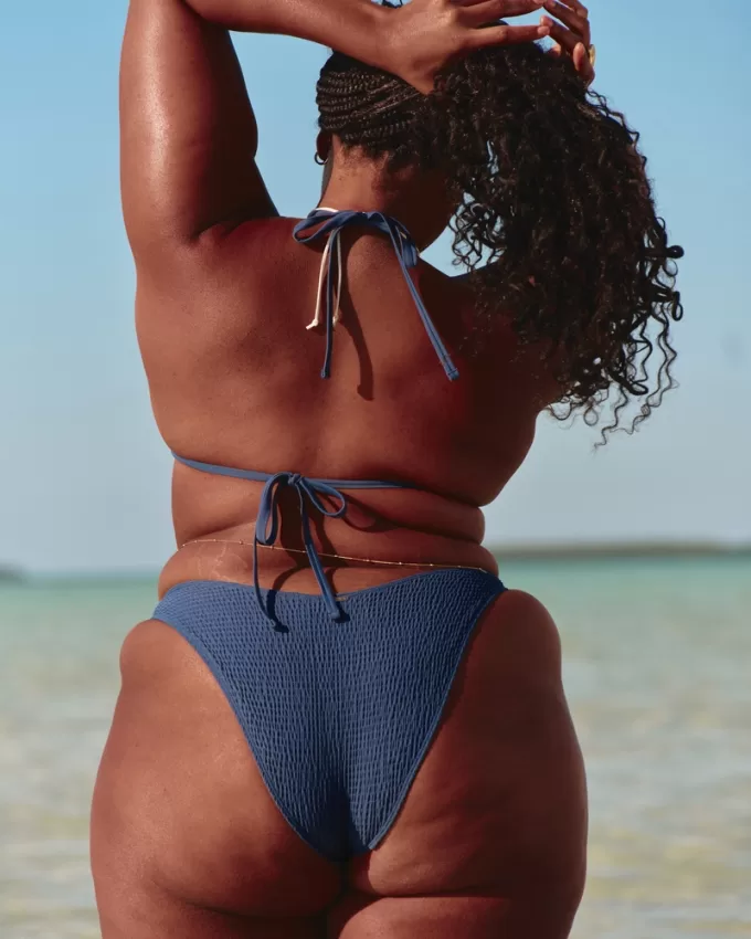 Smocked High-Leg Cheeky Bikini Bottom,Smocked High-Leg Cheeky Bikini Bottom