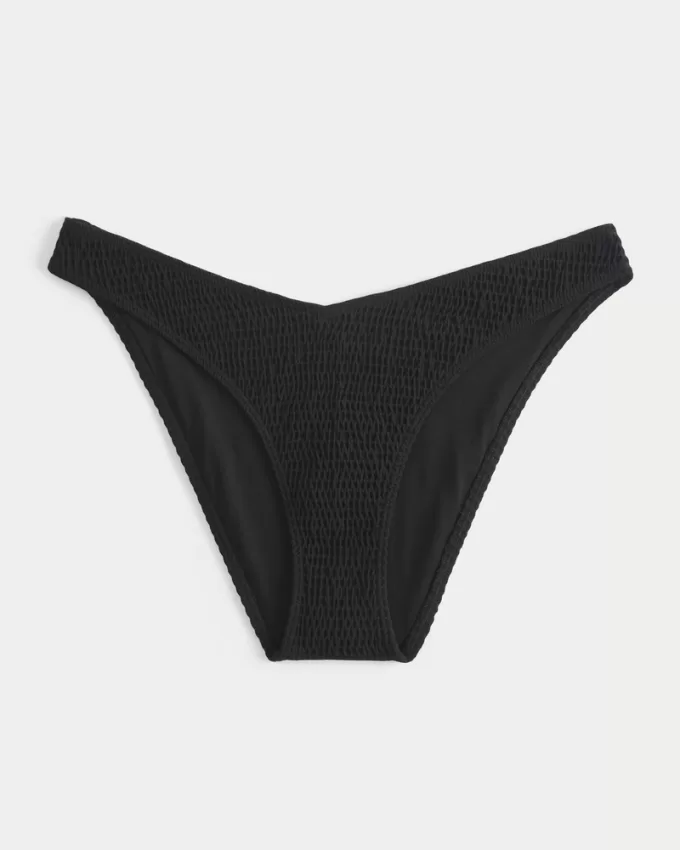 Smocked High-Leg Cheeky Bikini Bottom,Smocked High-Leg Cheeky Bikini Bottom