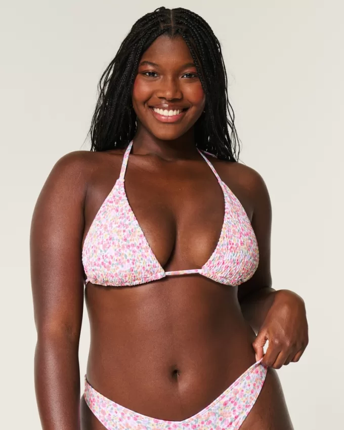 Smocked Multi-Way Triangle Bikini Top,Smocked Multi-Way Triangle Bikini Top