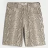 Snake Print Baggy Jean Shorts,Snake Print Baggy Jean Shorts