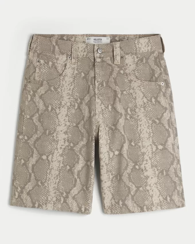 Snake Print Baggy Jean Shorts,Snake Print Baggy Jean Shorts