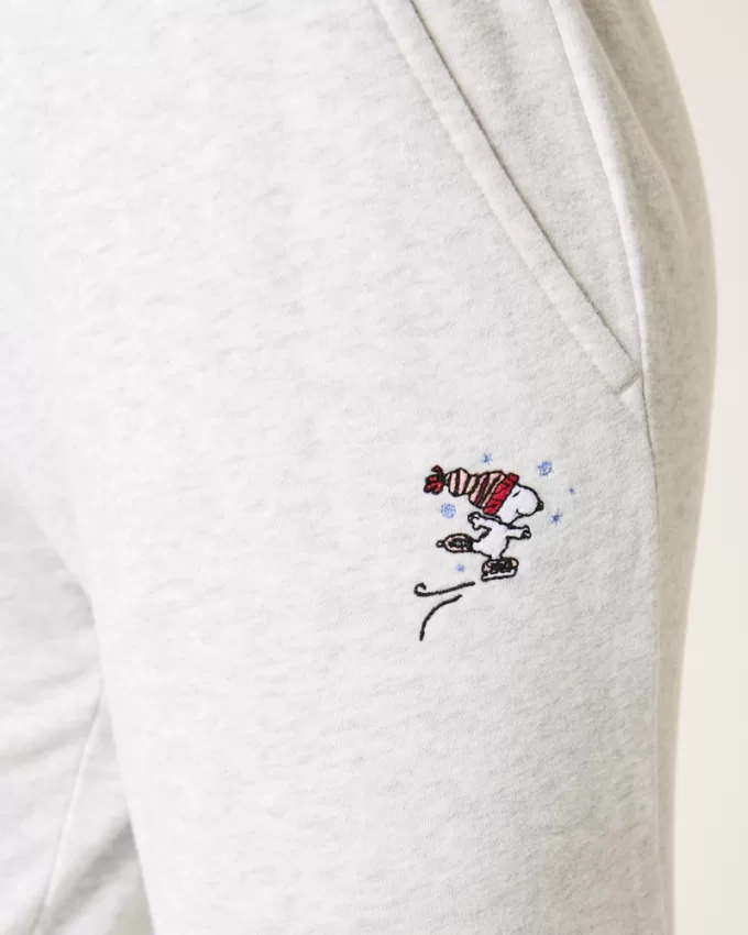 Snoopy Graphic Straight Sweatpants,Snoopy Graphic Straight Sweatpants
