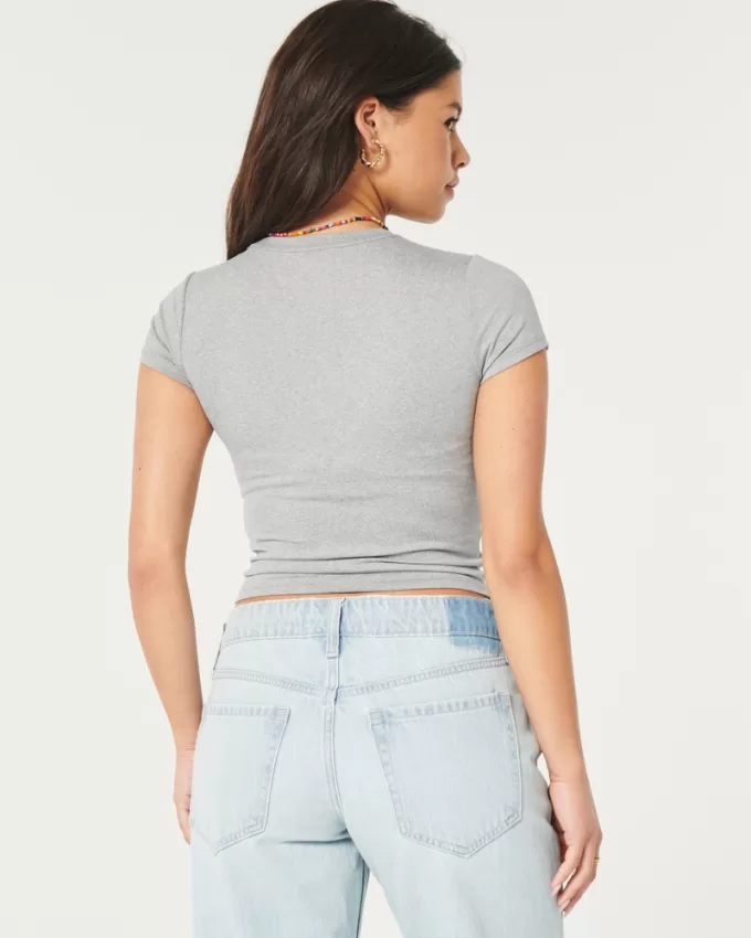 Soft Stretch Seamless Fabric Crew Baby Tee,Soft Stretch Seamless Fabric Crew Baby Tee