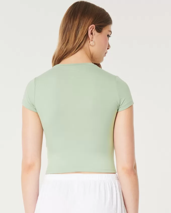 Soft Stretch Seamless Fabric Crew Baby Tee,Soft Stretch Seamless Fabric Crew Baby Tee