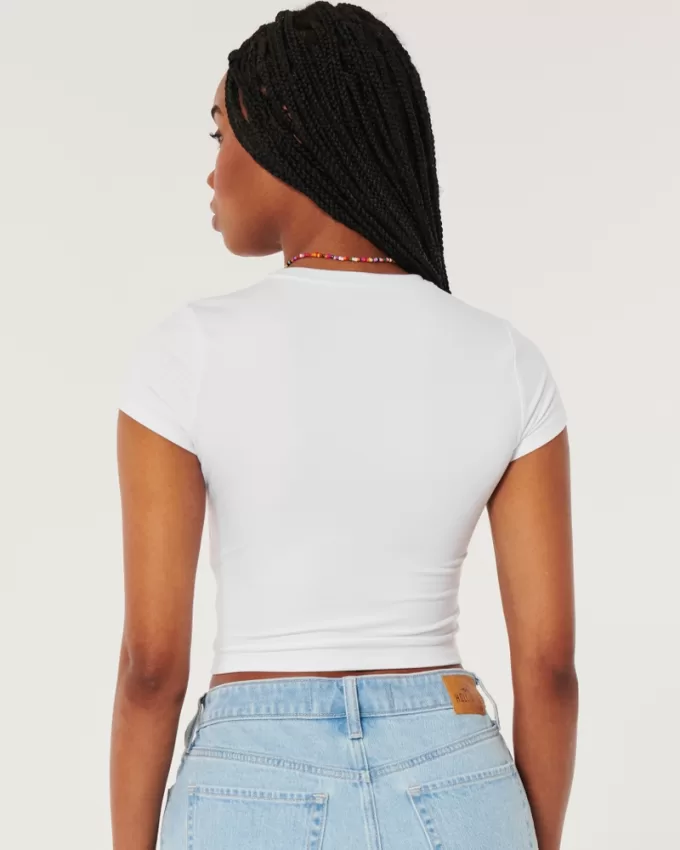 Soft Stretch Seamless Fabric Crew Baby Tee,Soft Stretch Seamless Fabric Crew Baby Tee