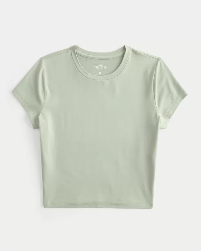 Soft Stretch Seamless Fabric Crew Baby Tee,Soft Stretch Seamless Fabric Crew Baby Tee