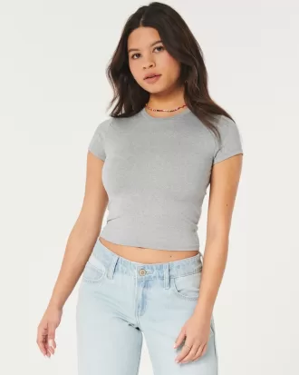 Soft Stretch Seamless Fabric Crew Baby Tee,Soft Stretch Seamless Fabric Crew Baby Tee