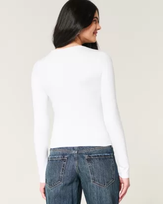 Soft Stretch Seamless Fabric Crew Top,Soft Stretch Seamless Fabric Crew Top