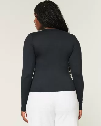 Soft Stretch Seamless Fabric Crew Top,Soft Stretch Seamless Fabric Crew Top