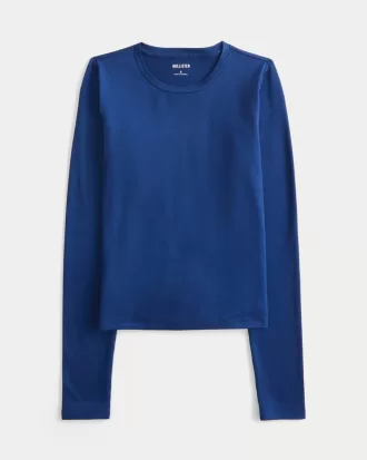 Soft Stretch Seamless Fabric Crew Top,Soft Stretch Seamless Fabric Crew Top