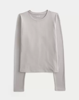 Soft Stretch Seamless Fabric Crew Top,Soft Stretch Seamless Fabric Crew Top